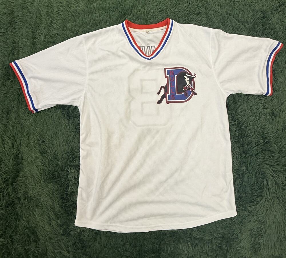 Bull Durham Crash Davis #8 White Jersey XXXL D Bulls Logo Fan Apparel